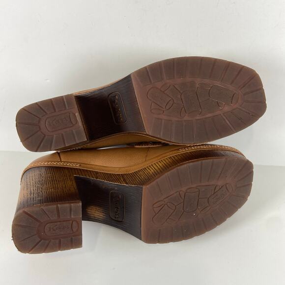 Korks Brown Faux Leather Heel Loafer Shoes Size 8.5 - Picture 10 of 10